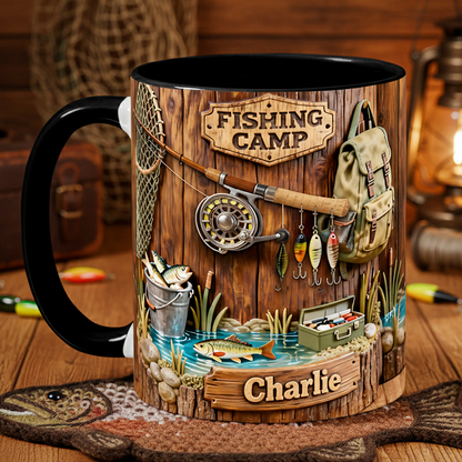 Just Loves Fishing - Personalized Accent Mug - Gift For Fishing Lovers HH01