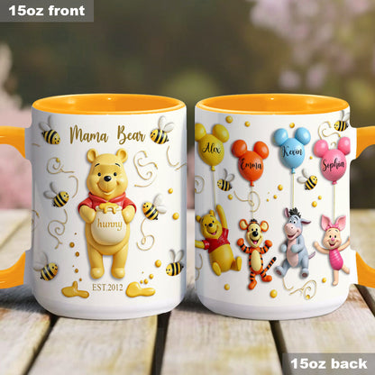 DSNY Mama Honey Bear - Personalized Accent Mug - Gift For Mom, Grandma NL122