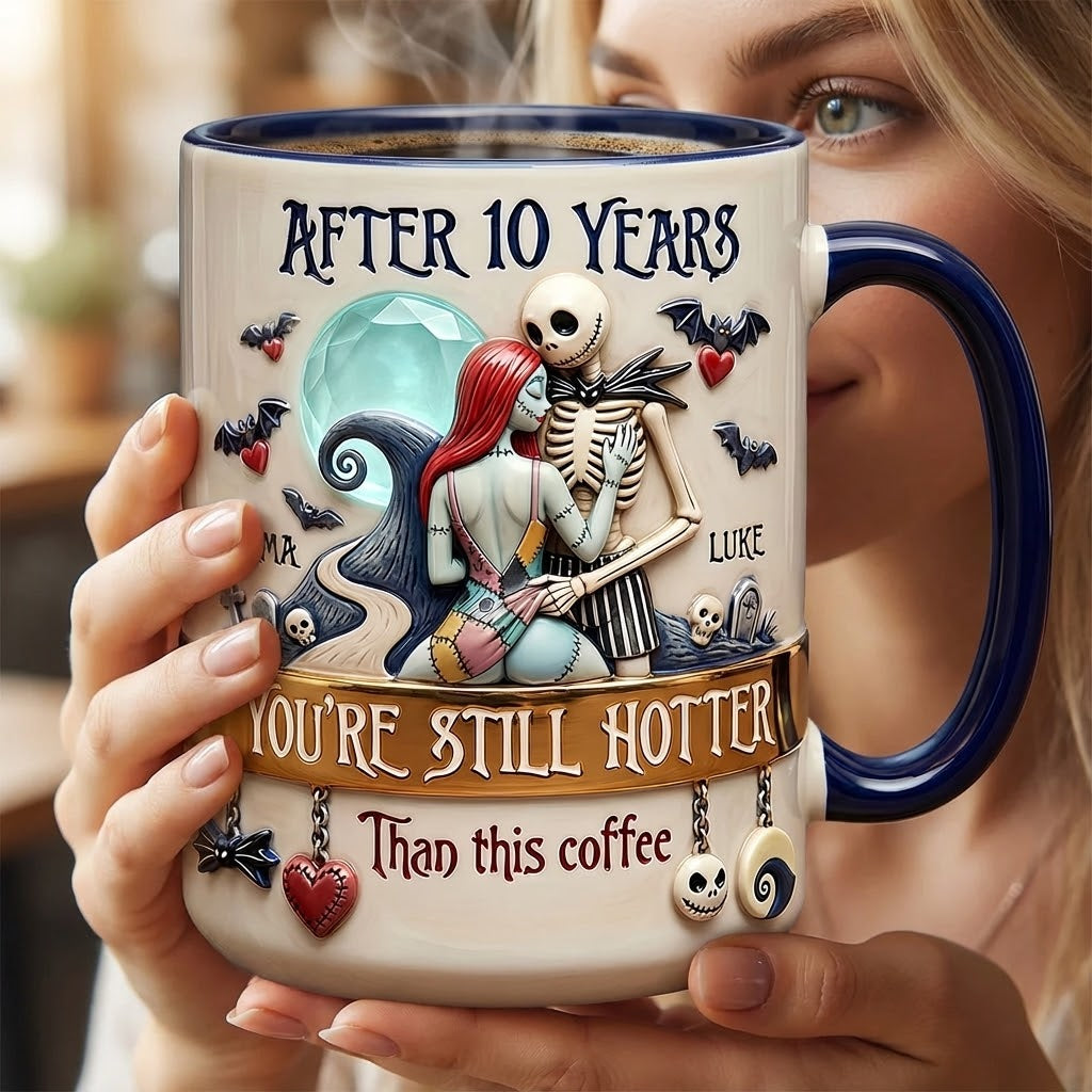 After Many Years, You're Still Hotter Than This Coffee - Personalized Spooky Accent Mug - Gift For Couples, Movie Fans | NL122