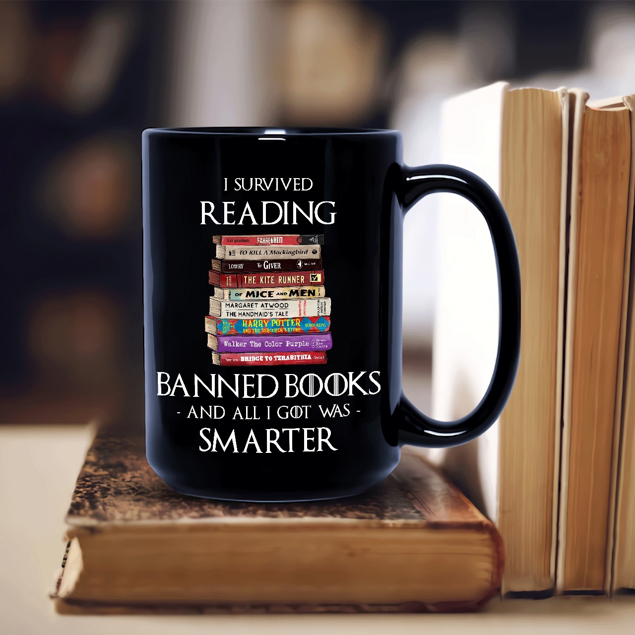 I Survived Reading Banned Books And All I Got Was Smarter Book Lover Gift Mug