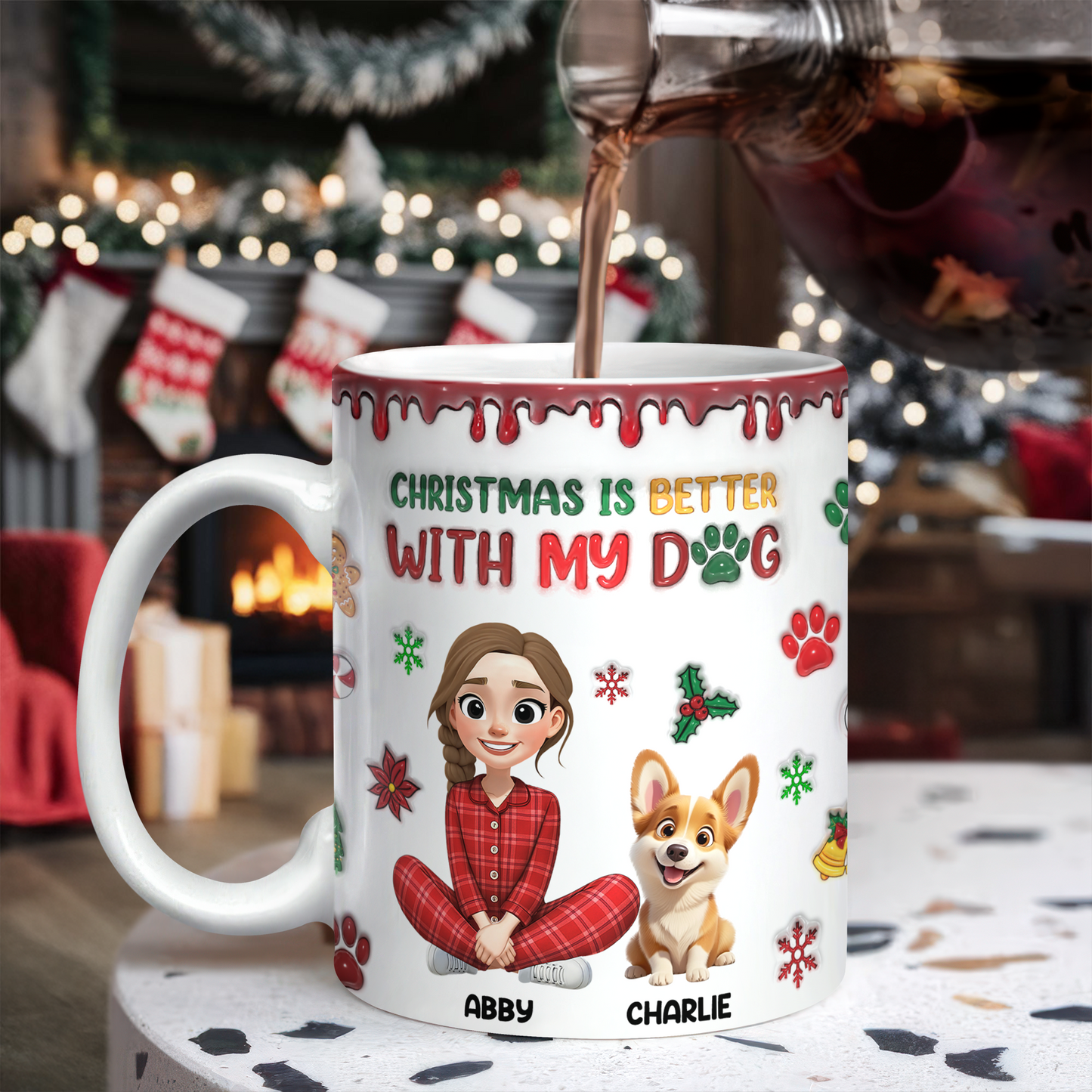 Custom Pet Photo Life Is Better With My Dogs Personalized 3D Inflated Effect Mug CH07 896556