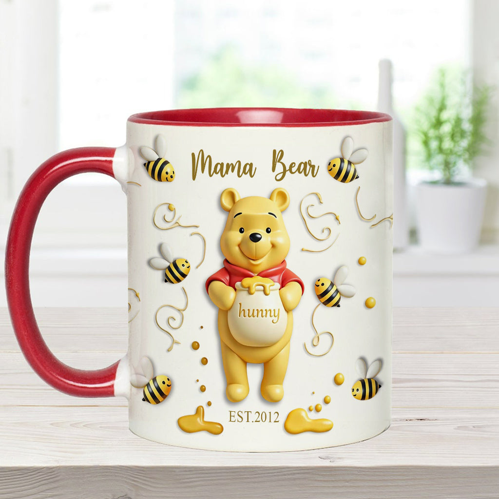 DSNY Mama Honey Bear - Personalized Accent Mug - Gift For Mom, Grandma NL122