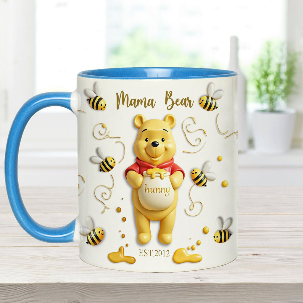 DSNY Mama Honey Bear - Personalized Accent Mug - Gift For Mom, Grandma NL122