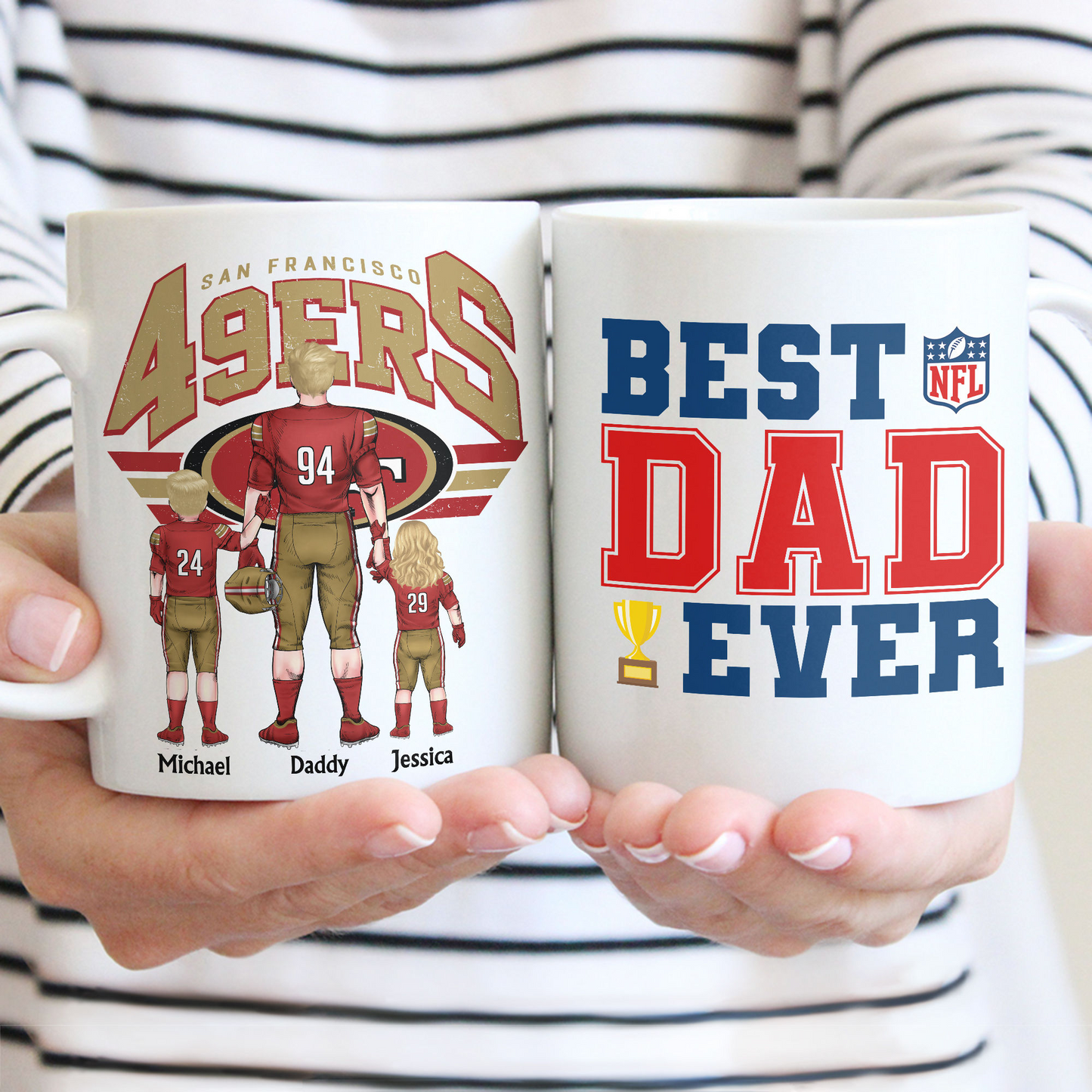 Best Dad Ever NFL Dream Team - Personalized Mug - Gifts For American Football Lover | TM12 HN02