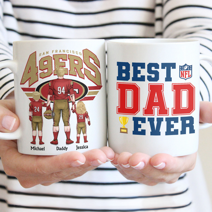 Best Dad Ever NFL Dream Team - Personalized Mug - Gifts For American Football Lover | TM12 HN02