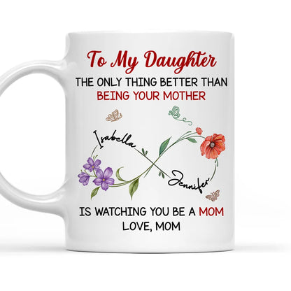 Watching You Be A Mom My Daughter - Personalized Ceramic Mug - Gift For Mom, Mother | HN02