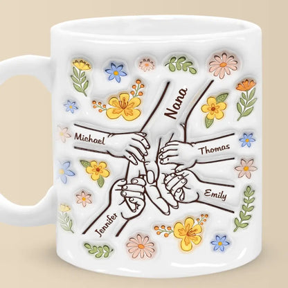 Hold Me Tight, Keep Me Safe - Personalized White Edge-to-Edge Mug - Gift For Mom, Mother's Day | HN02