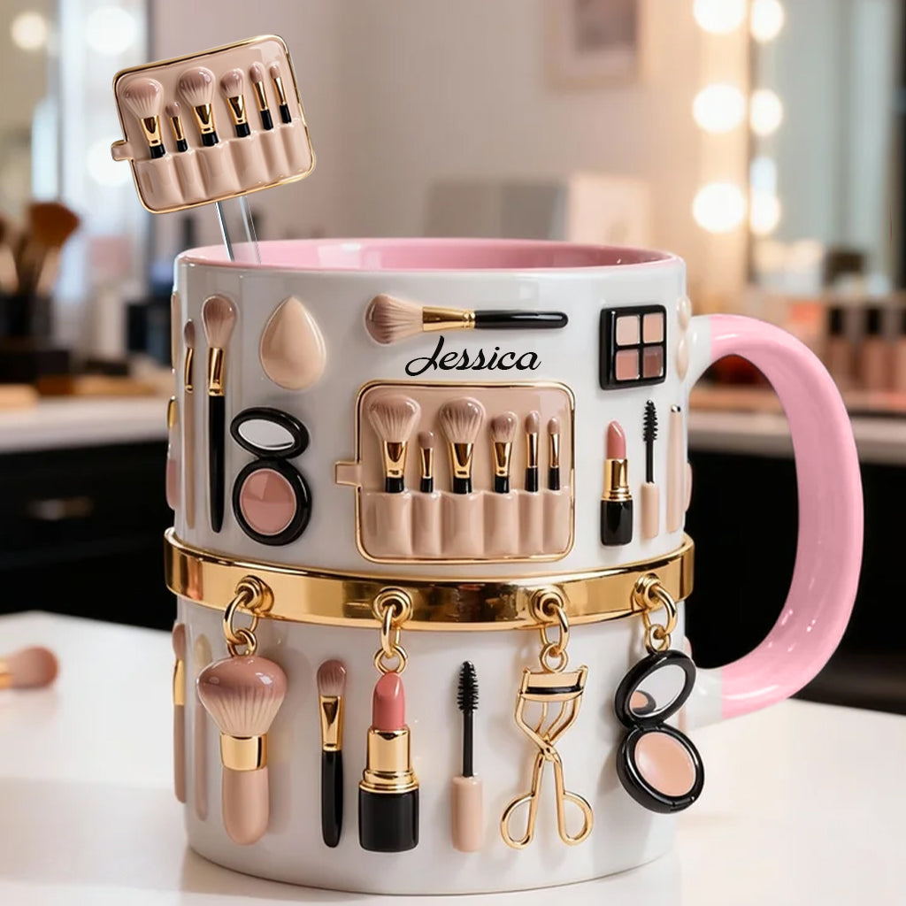 Just A Girl Who Love Makeup - Personalized Accent Mug - Gift For Her, Makeup Artists | NL122