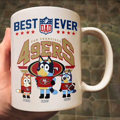 Blue Dog Family NFL Style - Personalized Mug - Gifts For American Football Lover | TM16.Ver1 HN02
