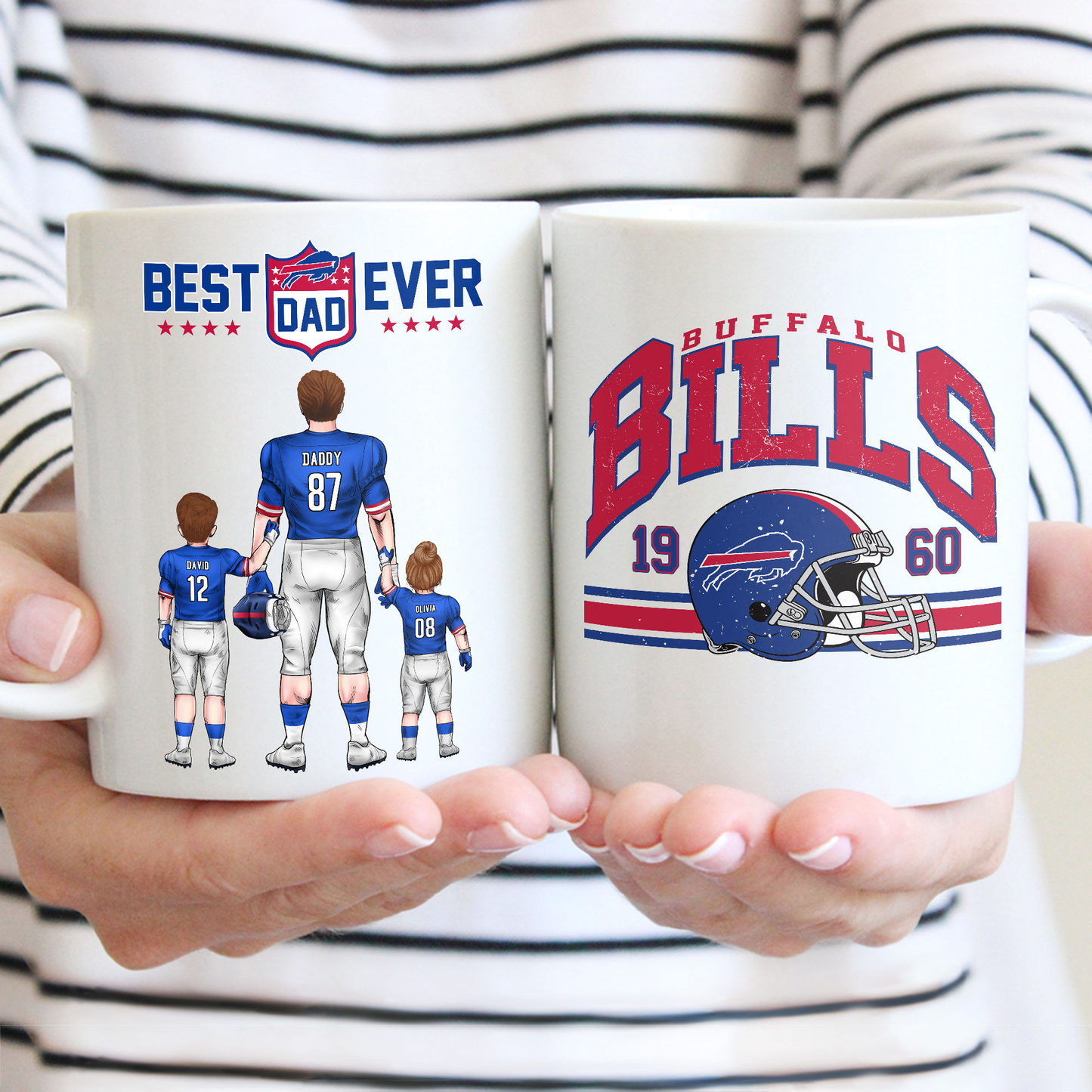 Best Dad Ever Vintage - Personalized Mug - Gifts For American Football Lover | TM12 HN02