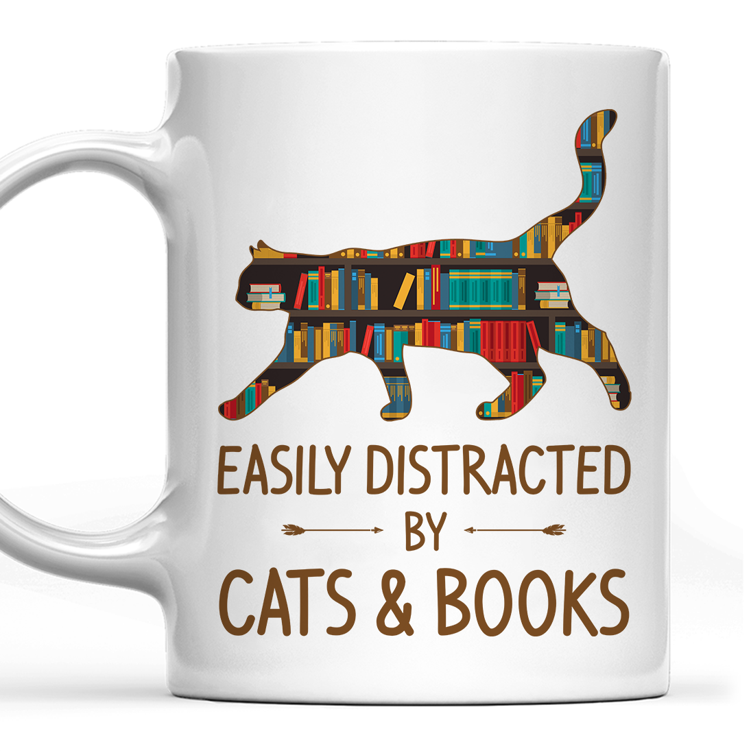 Easily Distracted By Cats And Books Book Lovers Gift Mug