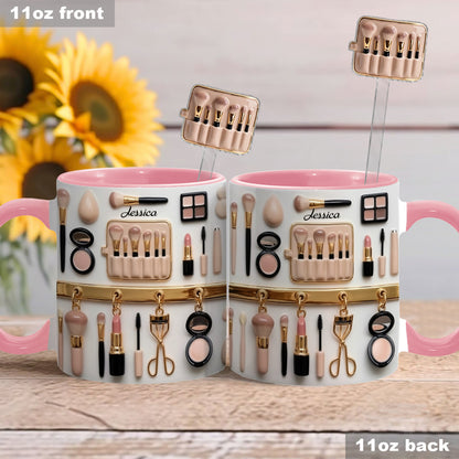 Just A Girl Who Love Makeup - Personalized Accent Mug - Gift For Her, Makeup Artists | NL122