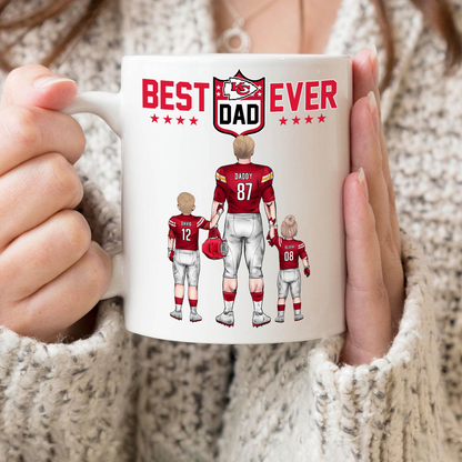 Best Dad Ever NFL Family - Personalized Mug - Gifts For American Football Lover | TM12 HN02