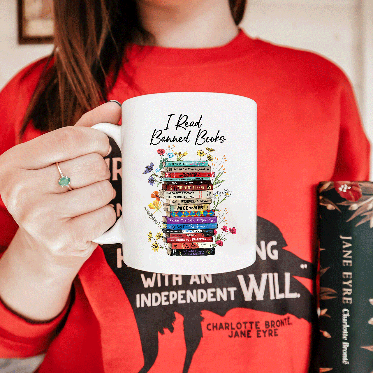 I Read Banned Books Flowers Book Lover Gift Mug