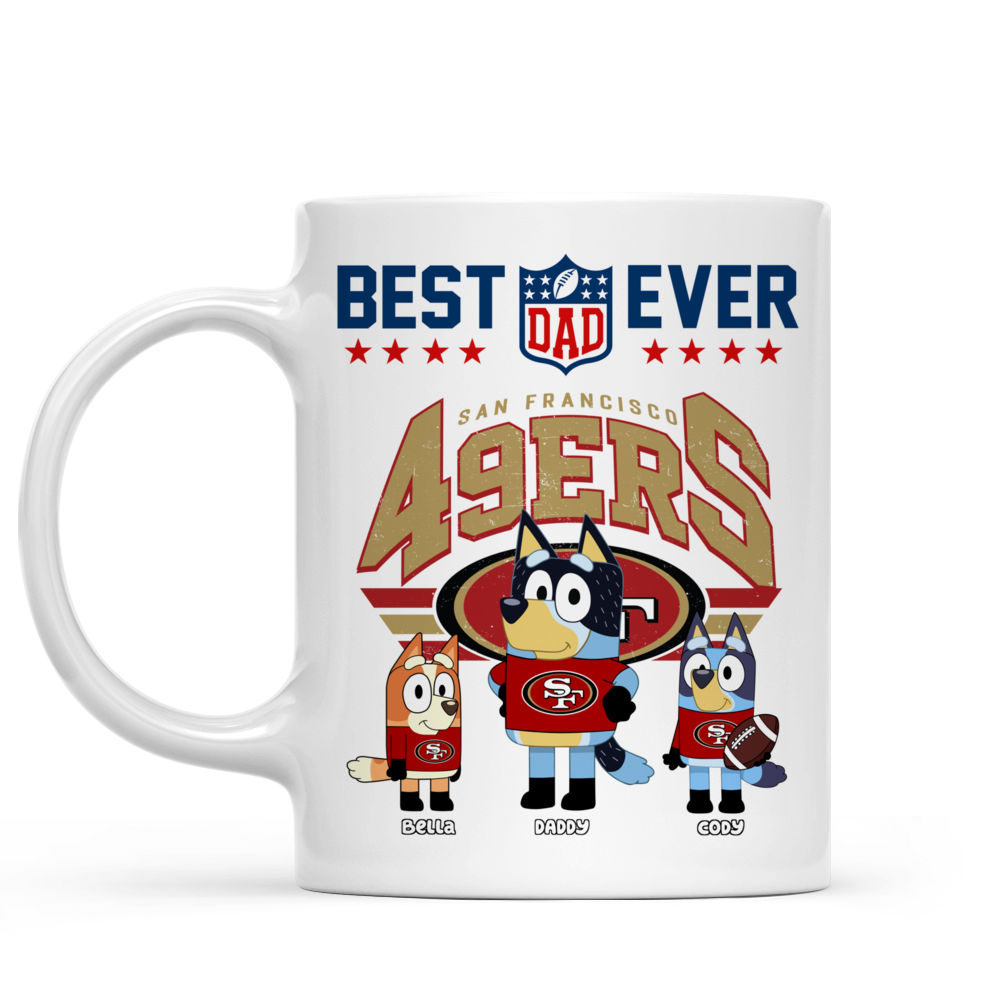 Blue Dog Family NFL Style - Personalized Mug - Gifts For American Football Lover | TM16.Ver1 HN02