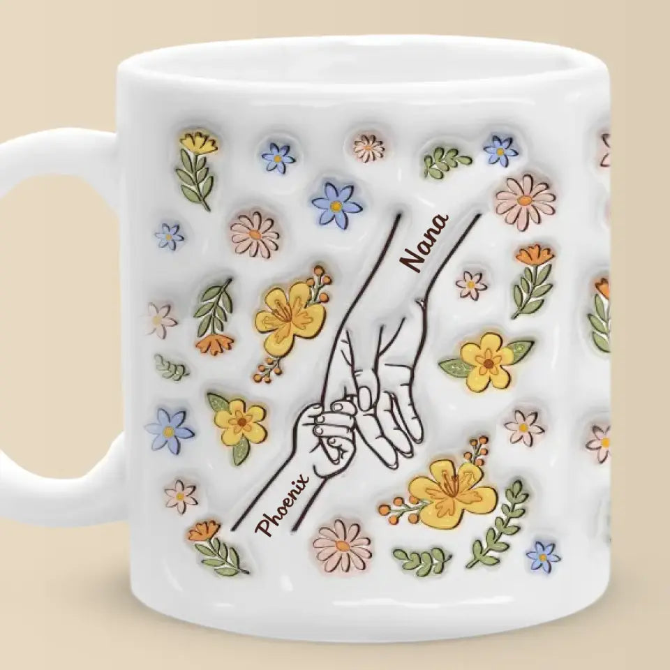 Hold Me Tight, Keep Me Safe - Personalized White Edge-to-Edge Mug - Gift For Mom, Mother's Day | HN02