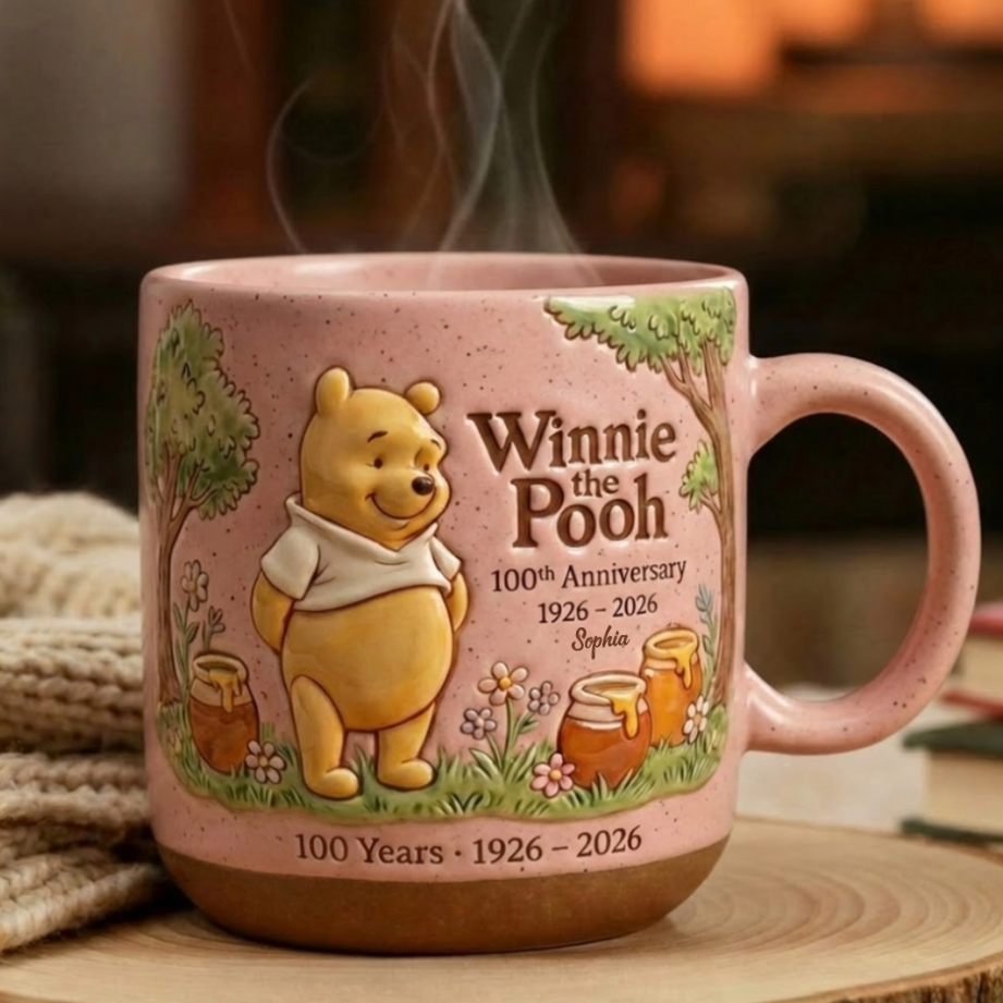 DSNY Honey Bear Celebrate Our 100th Anniversary - Personalized Pottery Mug - Gift For Movie Fans NL122