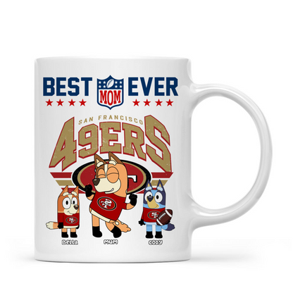 Best Mom Ever Blue Dog - Personalized Mug - Gifts For American Football Lover | TM16.Ver3 HN02