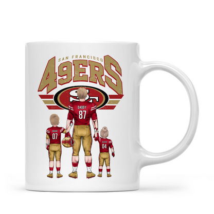 Daddy & Kids NFL Style - Personalized Mug - Gifts For American Football Lover | TM12 HN02