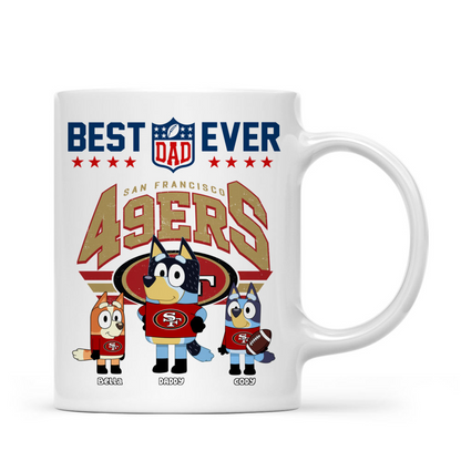 Blue Dog Family NFL Style - Personalized Mug - Gifts For American Football Lover | TM16.Ver1 HN02