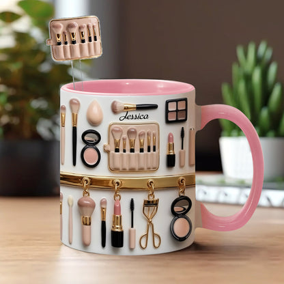 Just A Girl Who Love Makeup - Personalized Accent Mug - Gift For Her, Makeup Artists | NL122