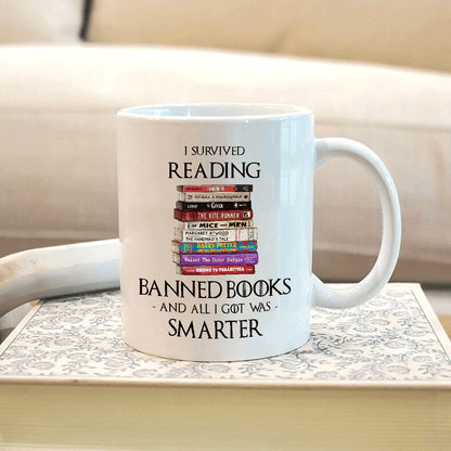 I Survived Reading Banned Books And All I Got Was Smarter Book Lover Gift Mug