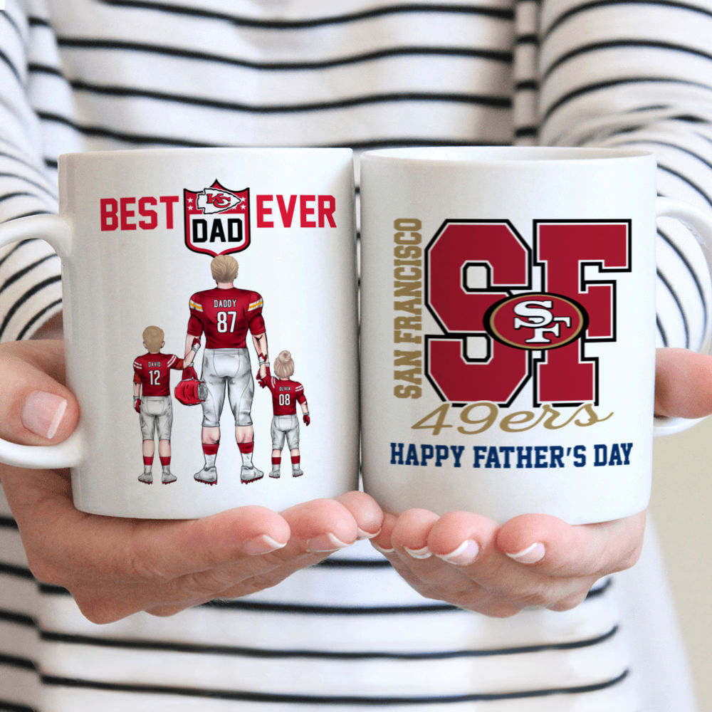 Best Dad Ever NFL Family - Personalized Mug - Gifts For American Football Lover | TM12 HN02