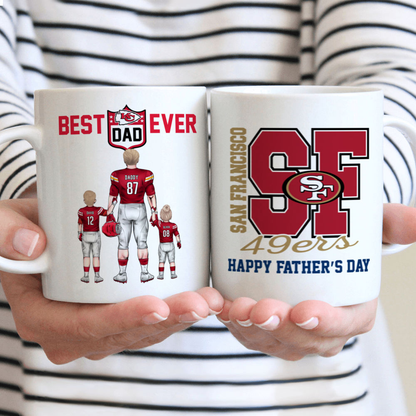 Best Dad Ever NFL Family - Personalized Mug - Gifts For American Football Lover | TM12 HN02