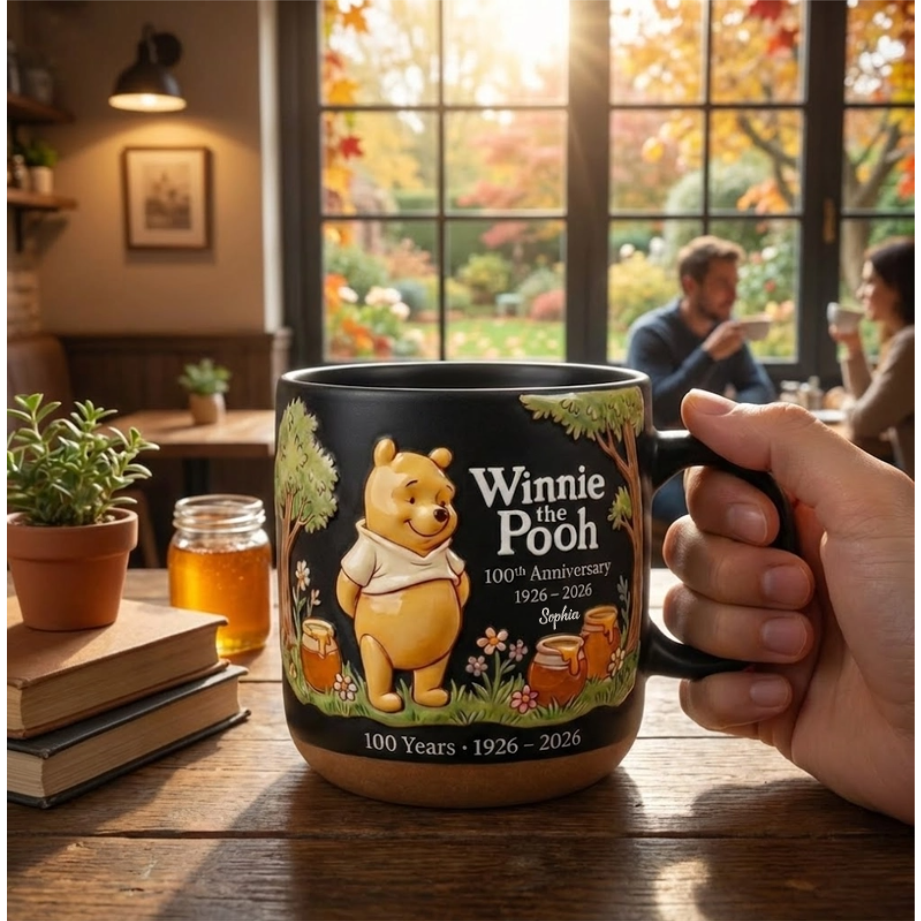 DSNY Honey Bear Celebrate Our 100th Anniversary - Personalized Pottery Mug - Gift For Movie Fans NL122