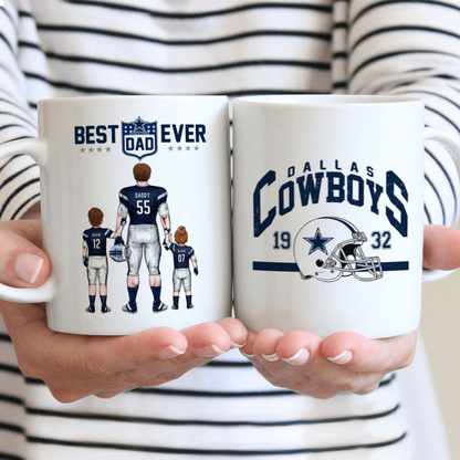 Best Dad Ever Vintage - Personalized Mug - Gifts For American Football Lover | TM12 HN02
