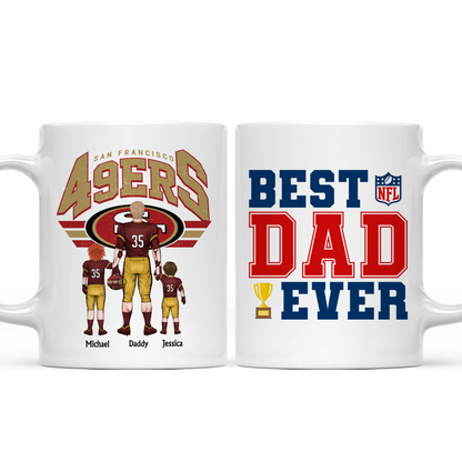 Best Dad Ever NFL Dream Team - Personalized Mug - Gifts For American Football Lover | TM12 HN02