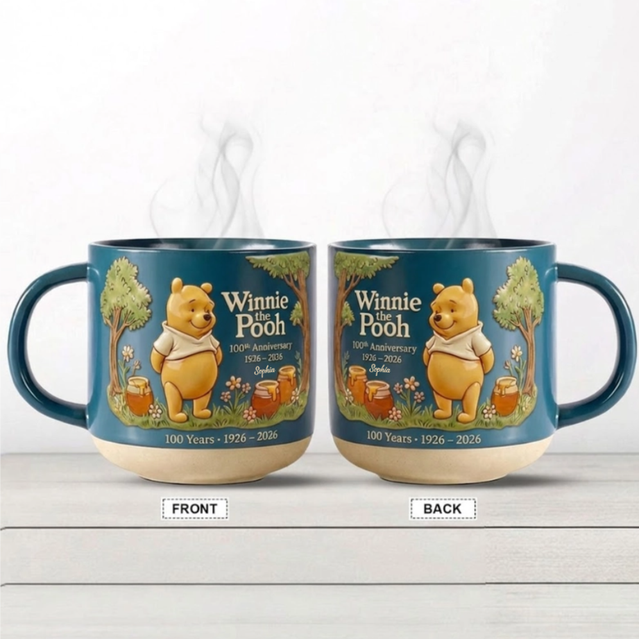 DSNY Honey Bear Celebrate Our 100th Anniversary - Personalized Pottery Mug - Gift For Movie Fans NL122
