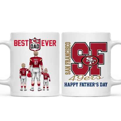Best Dad Ever NFL Family - Personalized Mug - Gifts For American Football Lover | TM12 HN02