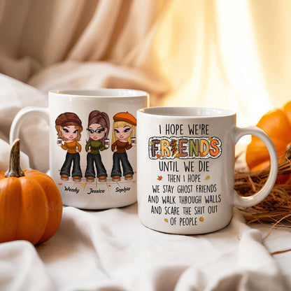 We're Besties Sisters Until We Die Personalized Mug, Fall Season Gift