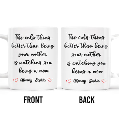 Watching You Being A Mom Heartfelt Quote Mug - Personalized Custom Coffee Mug - MOM035_MG