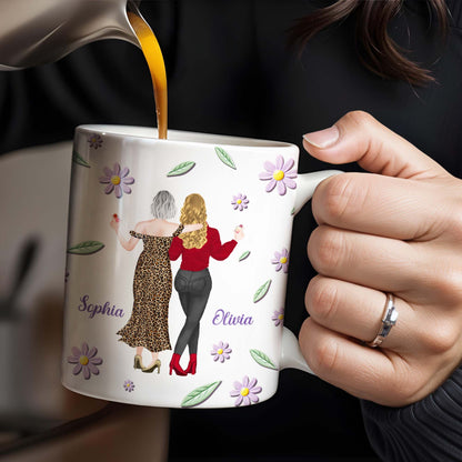 Celebrate Friendship With Stylish Ladies And Flowers - Personalized Custom Coffee Mug - MOM053_MG