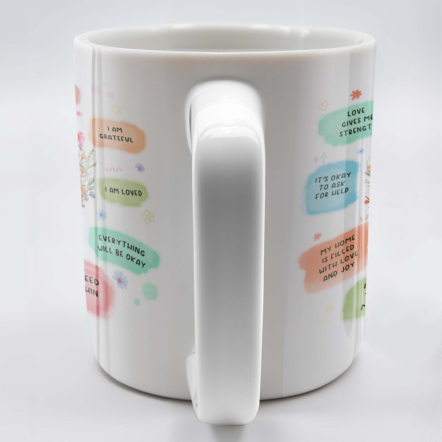 Mom's Self Love Mug With Flowers - Personalized Custom Coffee Mug - MOM056_MG