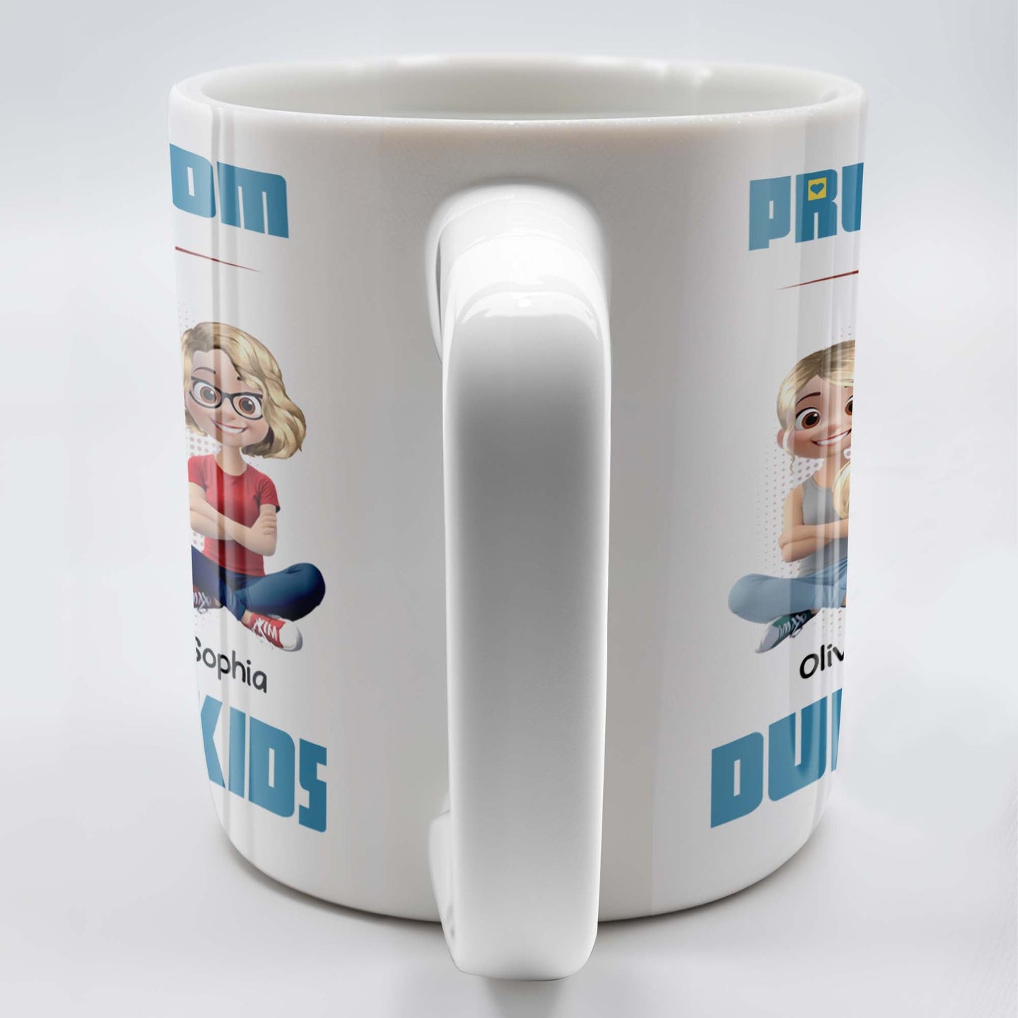 Proud Mom Of A Few Dumb*ss Kids Cartoon Characters - Personalized Custom Coffee Mug - MOM057_MG