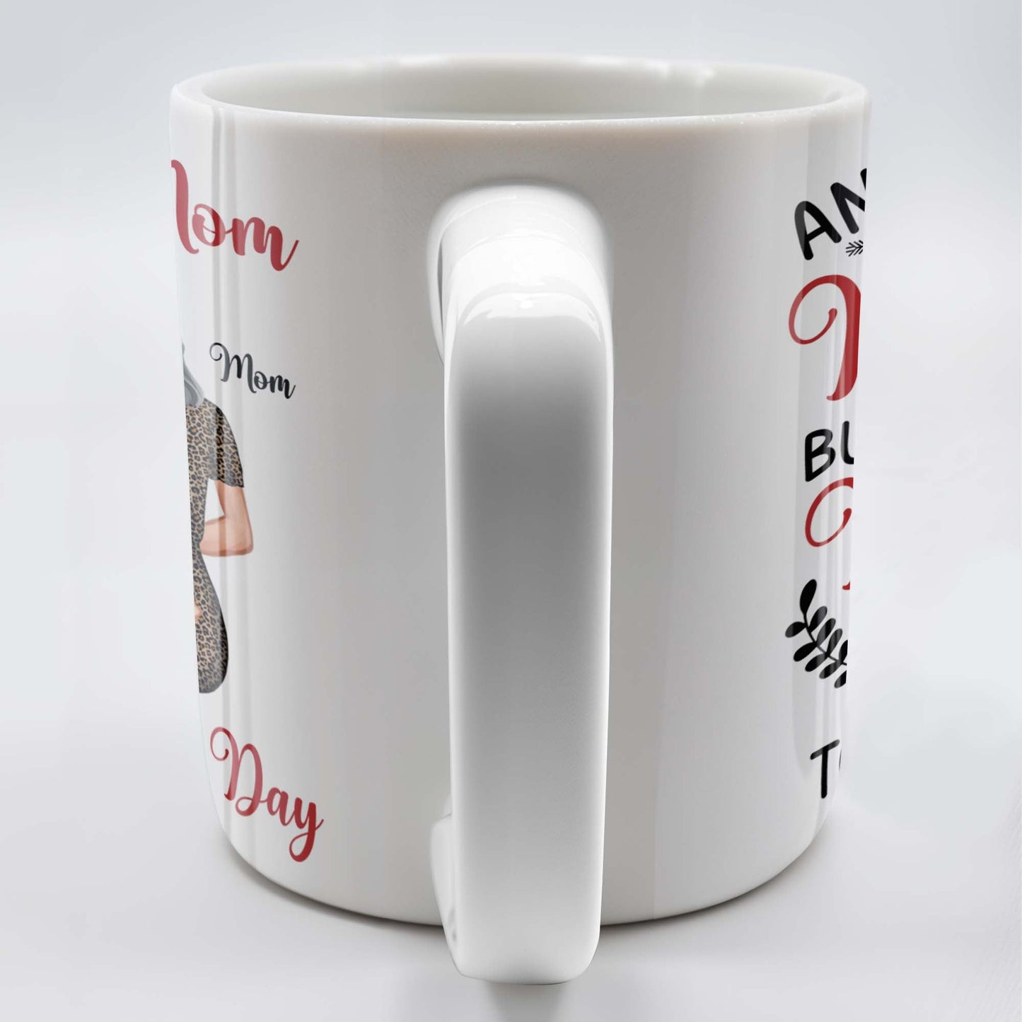 To My Single Mom, Happy Mother's Day, Two Women, Leopard Print - Personalized Custom Coffee Mug - MOM074_MG