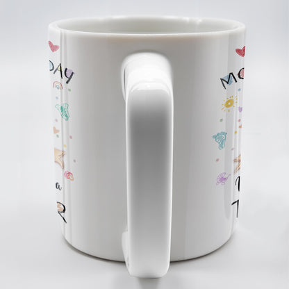 Our First Mother's Day, Mom and Lucia Together, Baby Feet and Hearts - Personalized Custom Coffee Mug - MOM094_MG