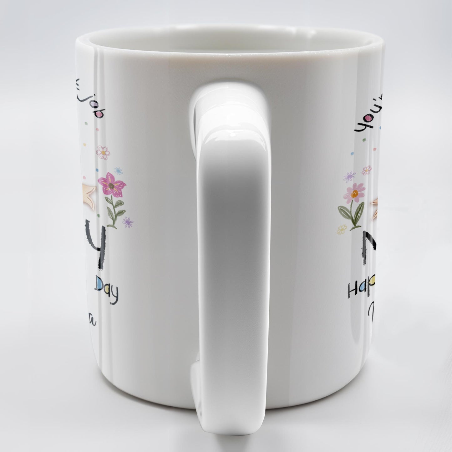 You're Doing A Great Job, Mommy Happy 1st Mother's Day, Handprints and Flowers - Personalized Custom Coffee Mug - MOM095_MG
