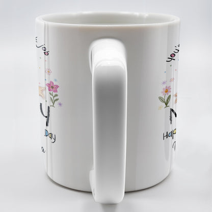 You're Doing A Great Job, Mommy Happy 1st Mother's Day, Handprints and Flowers - Personalized Custom Coffee Mug - MOM095_MG