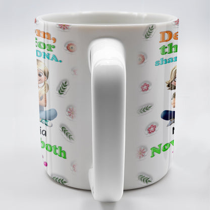 Dear Mom, Thanks For Sharing Your DNA, Flowers And Cartoon Characters - Personalized Custom Coffee Mug - MOM105_MG