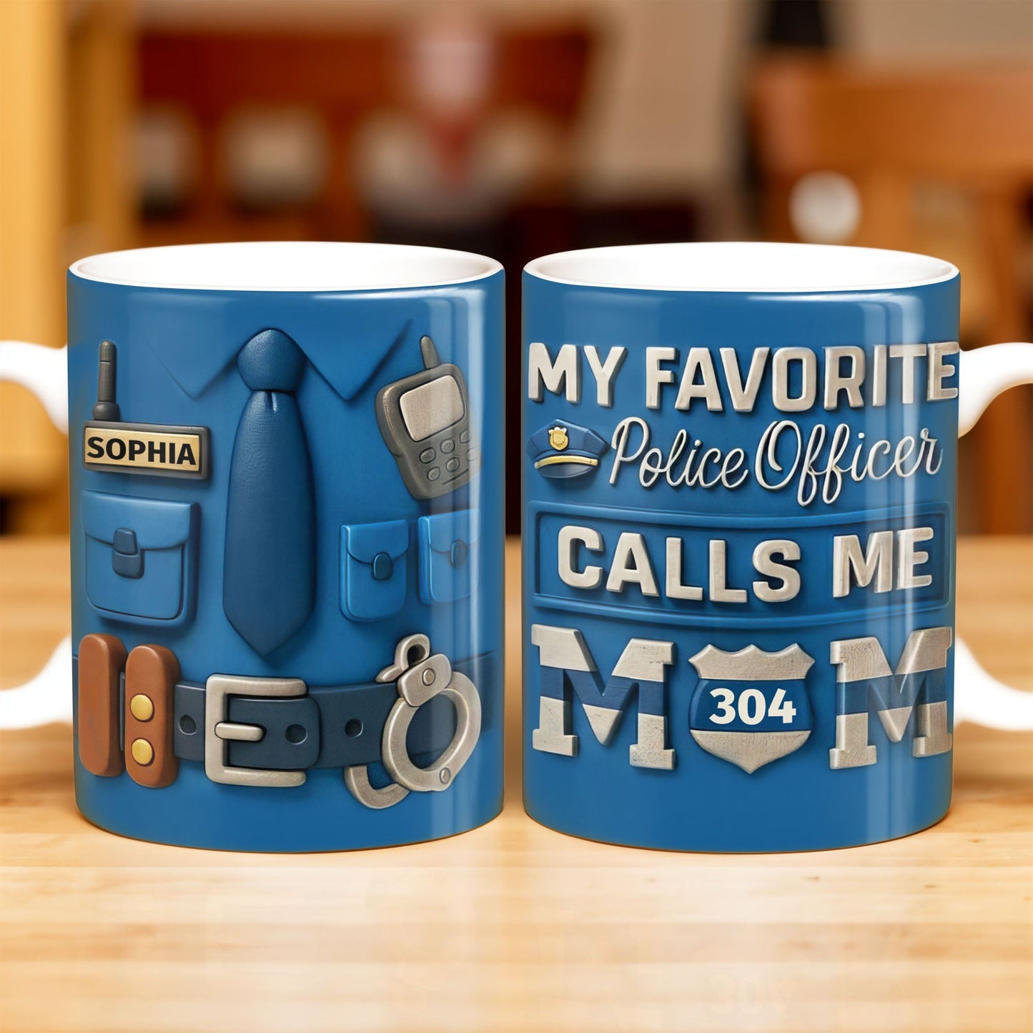 My Favorite Police Officer Calls Me Mom Mug - Personalized Custom Coffee Mug - MOM133_MG