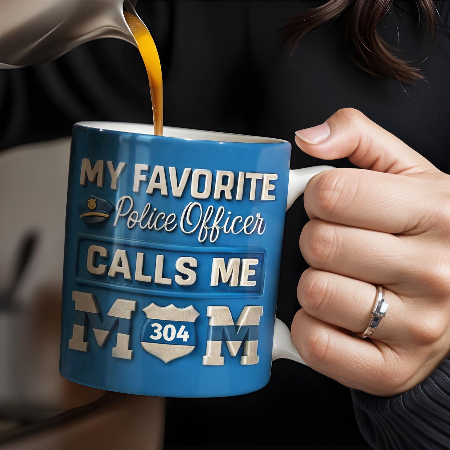 My Favorite Police Officer Calls Me Mom Mug - Personalized Custom Coffee Mug - MOM133_MG