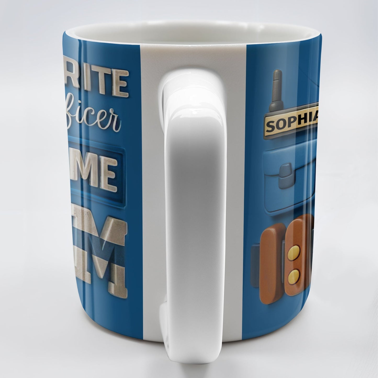 My Favorite Police Officer Calls Me Mom Mug - Personalized Custom Coffee Mug - MOM133_MG