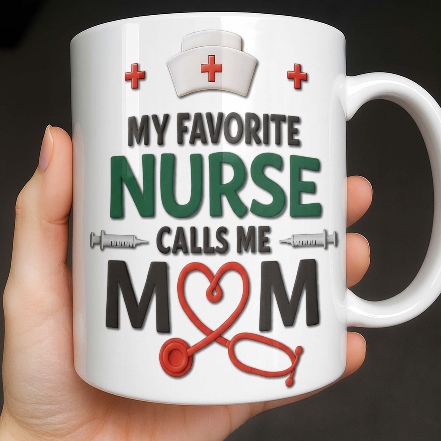 Personalize with Classic Nurse Themes, Stethoscope and Uniform - Personalized Custom Coffee Mug - MOM134_MG