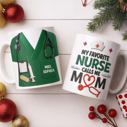 Personalize with Classic Nurse Themes, Stethoscope and Uniform - Personalized Custom Coffee Mug - MOM134_MG