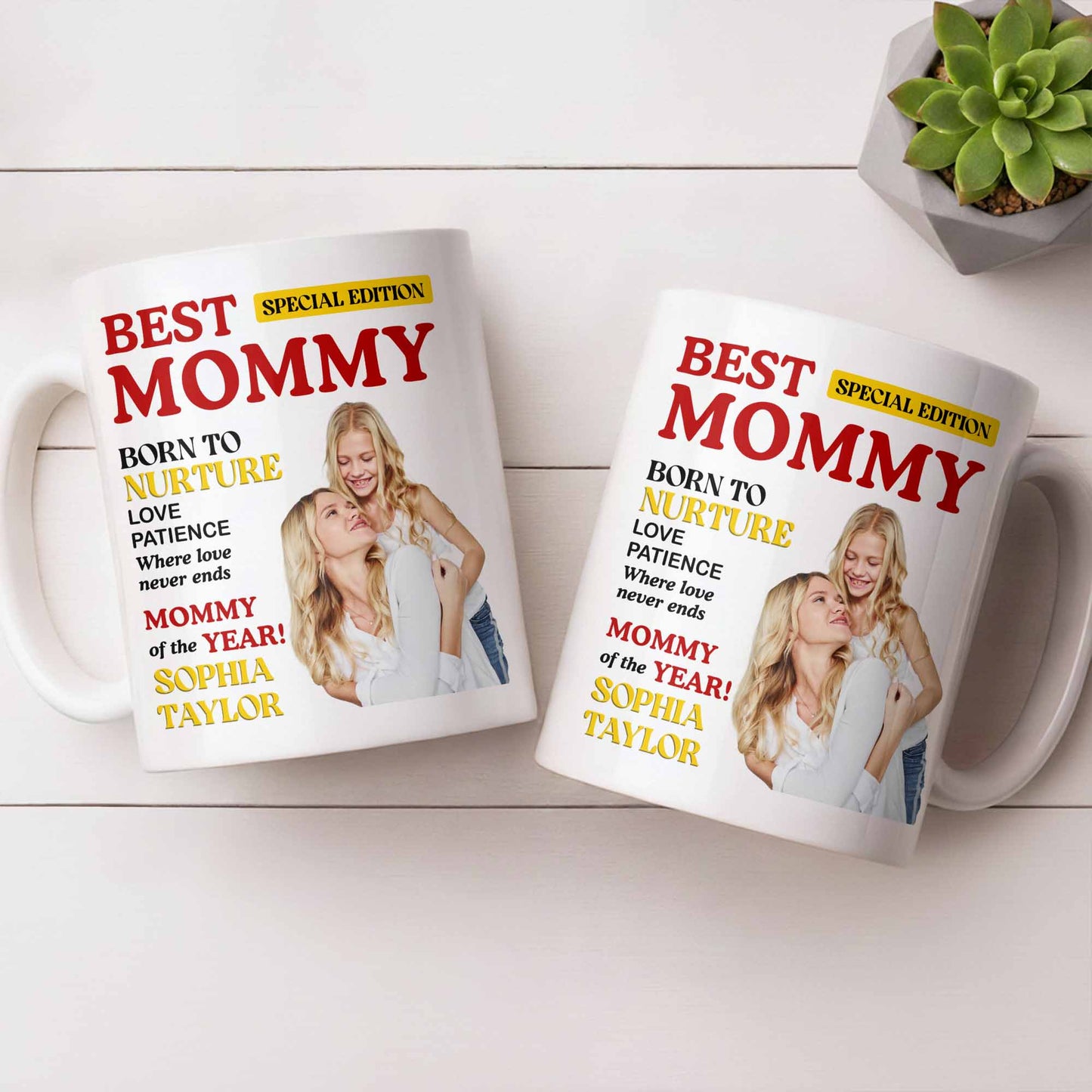 Best Mommy Born To Nurture Love Patience - Personalized Custom Coffee Mug - MOM143_MG