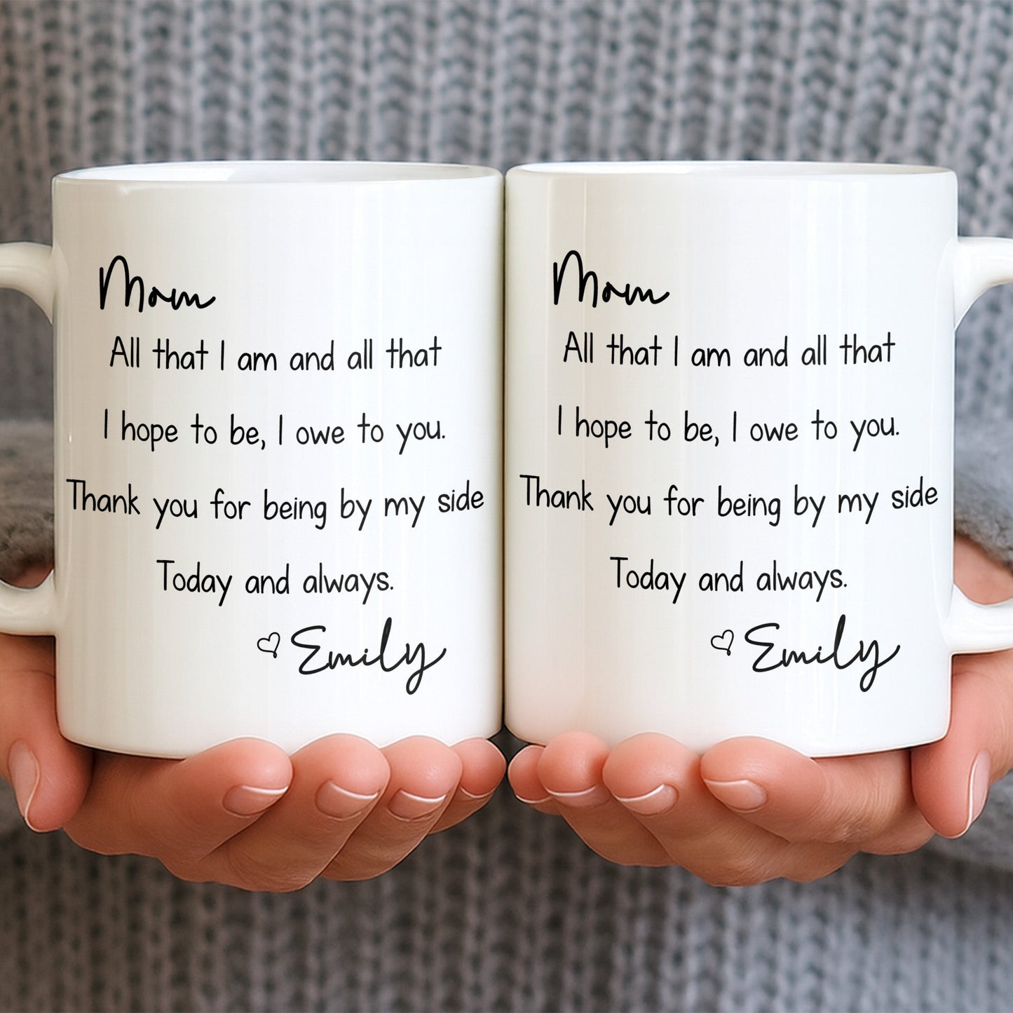 Mom, All That I Am And All That I Hope To Be - Personalized Custom Coffee Mug - MOM149_MG